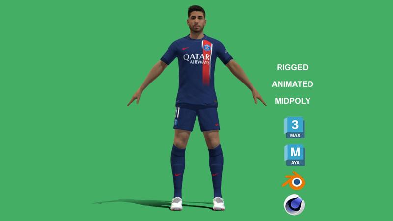 3D Rigged Marco Asensio PSG 2024