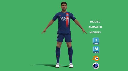 3D Rigged Marco Asensio PSG 2024