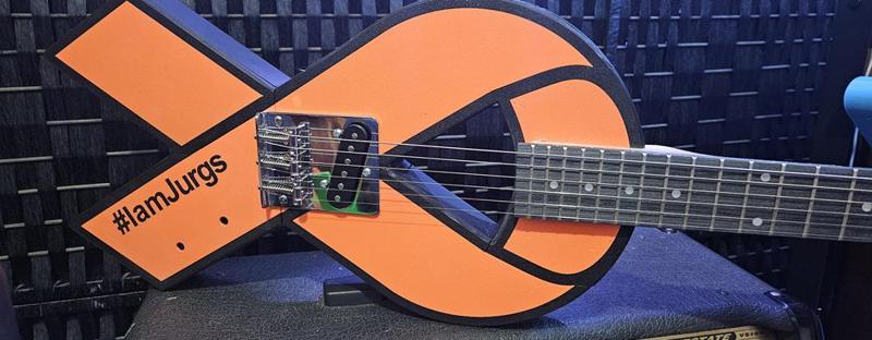 Cancer Ribbon Electric Guitar Hopecaster