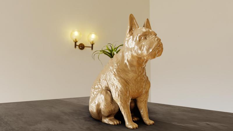 french bulldog sitting planter pot flower vase stl