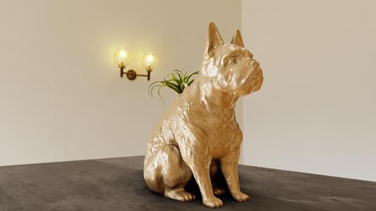 french bulldog sitting planter pot flower vase stl