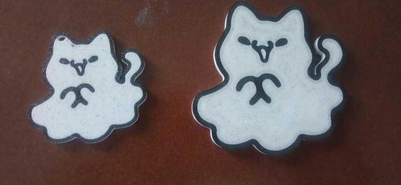 Ghost Cat Keychain / Llavero Gato Fantasma