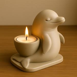 Dolphin Tealight Candle Holder STL – 3D Printed Ocean-Inspired Decor