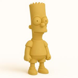 Bart Simpson with head stretched upwards