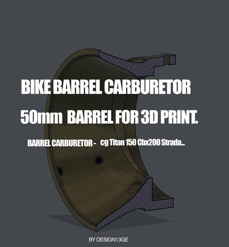 MOTORCYCLE WIND CUP BARREL 50MM CARBURETOR - CG 150 TITAN, Cbx200, Strada