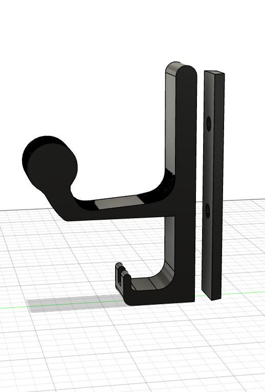 Helmet holder, with coat rack and place for keys