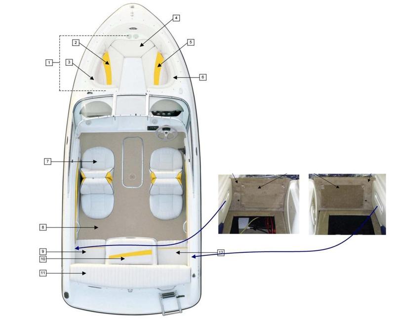 Chaparral SS180 Rear Bench Seat Bracket