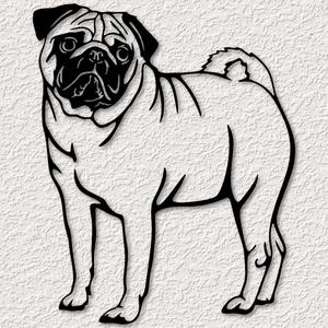 realistic Pug dog wall art pug puppy wall decor 2d art animal