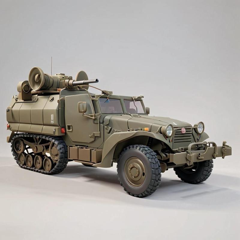 Halftrack Military Vehicle 3D Model STL Printable