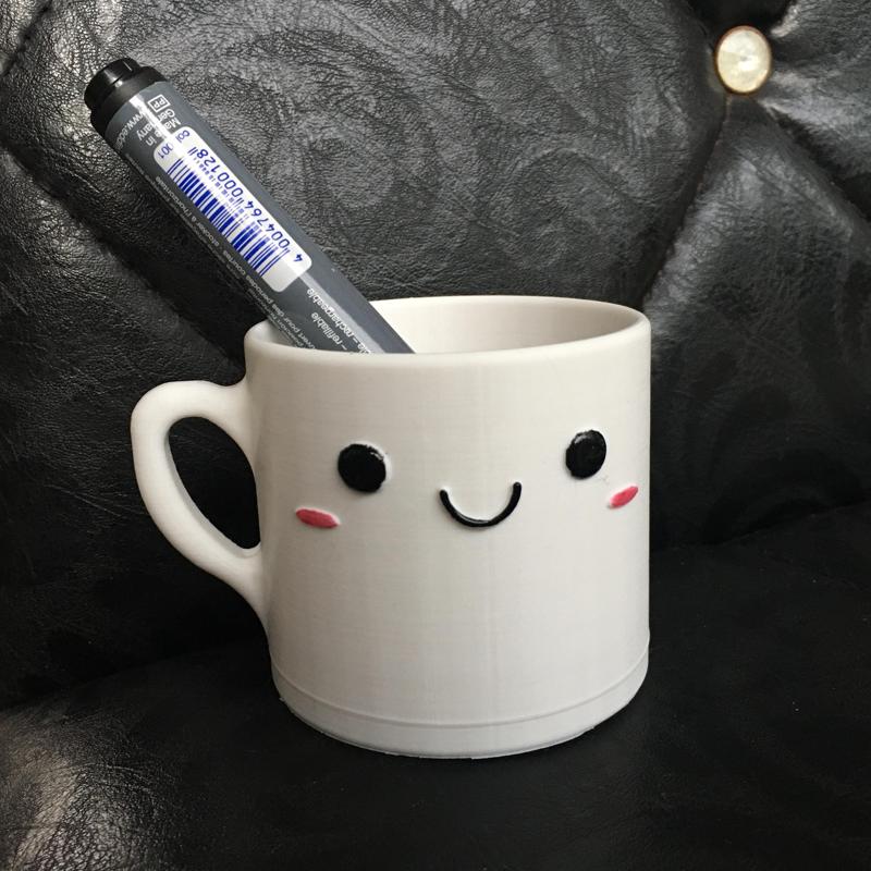 cute mug face pencil holder or planter