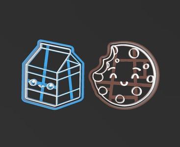 Milk and cookies , Perfect match cookie cutter