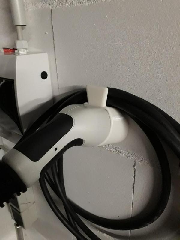 Electric Car plug holder (Type 2) - with integrated cable holder