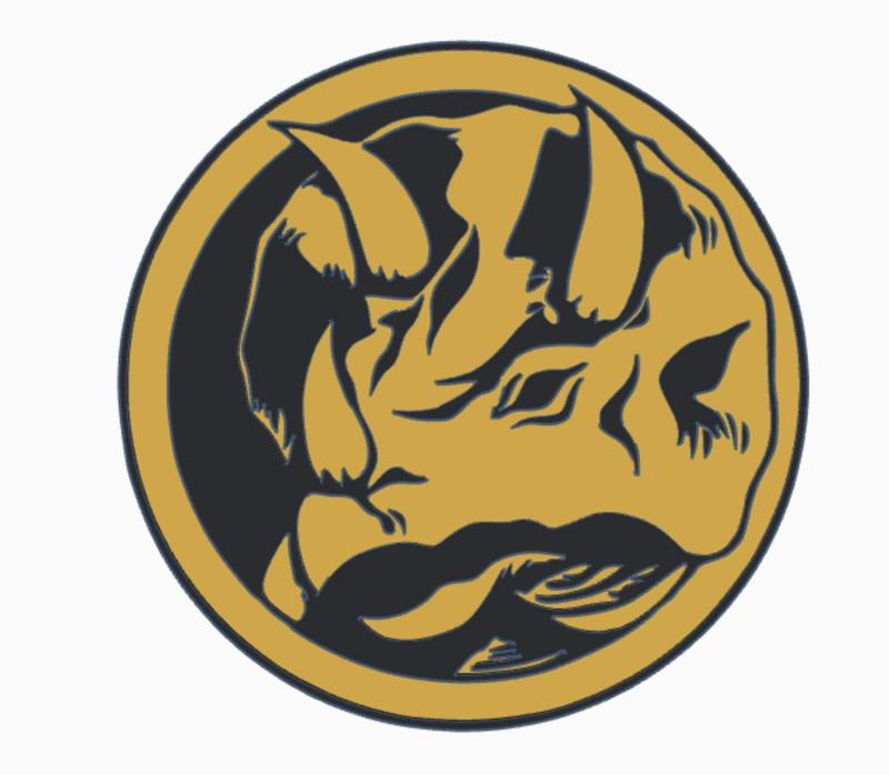 BLUE POWER RANGER CREST/POWER COIN/DECAL TRICERATOPS MIGHTY MORPHIN POWER RANGERS