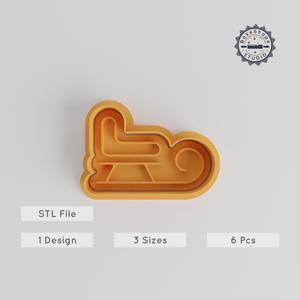 Sled Shape Cutter & Stamp Set, Perfect for Cookies & Fondant, 3 Sizes, Holiday Baking, Christmas Sledge, Snow Vehicle Design PRODUCT_4944