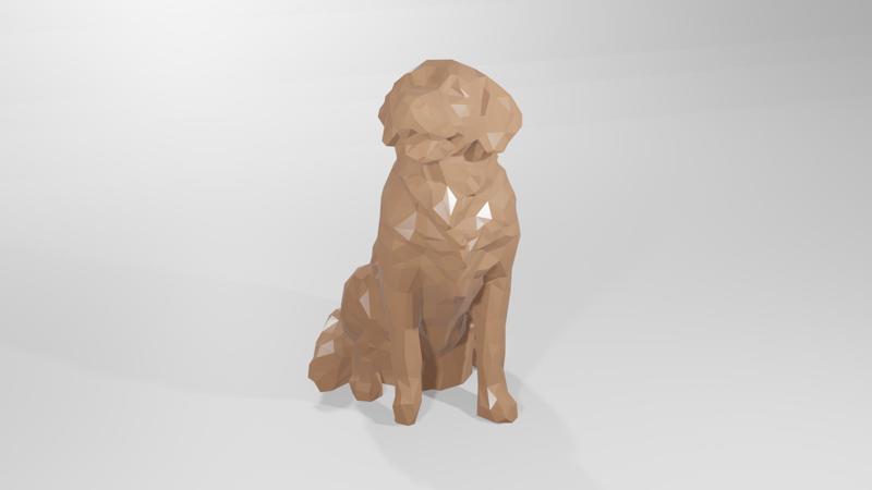 Low poly dog puppy