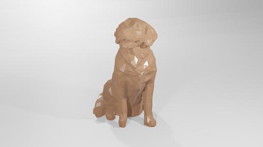 Low poly dog puppy