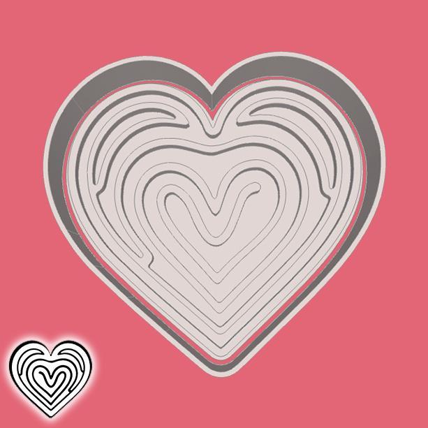 Valentine's day cookie cutters - heart (maze) (style 30)