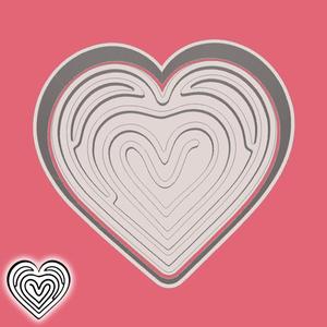 Valentine's day cookie cutters - heart (maze) (style 30)