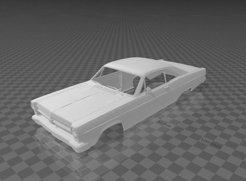 Ford Fairlane 1966 NASCAR Shell Body - Divided Parts for Easy Printing