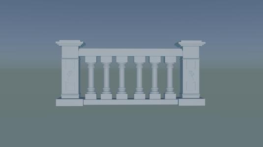 Stone balustrade 3D
