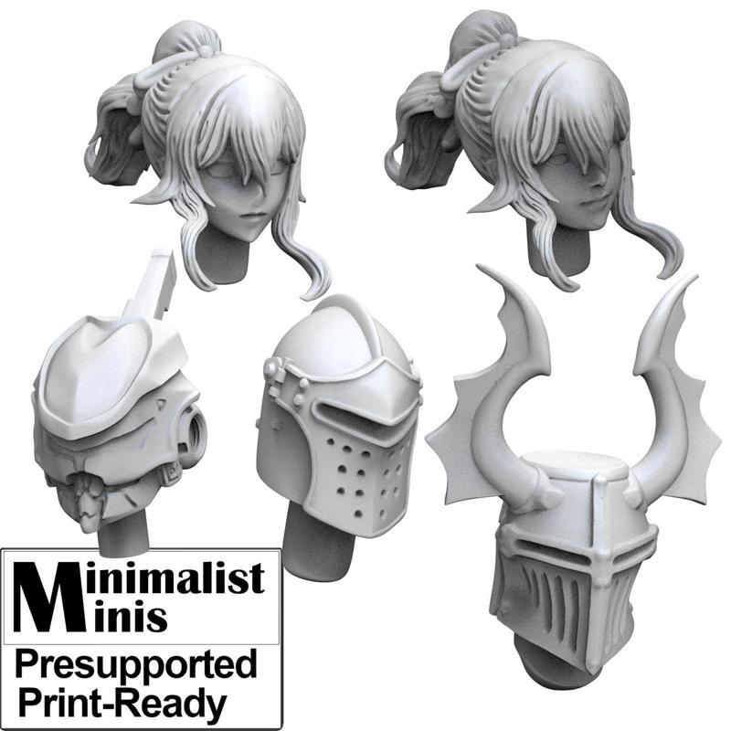 Anime Heads Bit For Miniature Wargame Pack 14