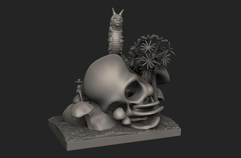 Absolem Creepy Alice in Wonderland Scene