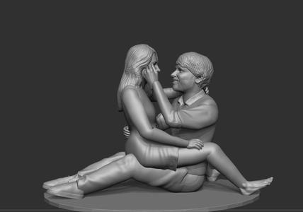 romantic couple sitting pose