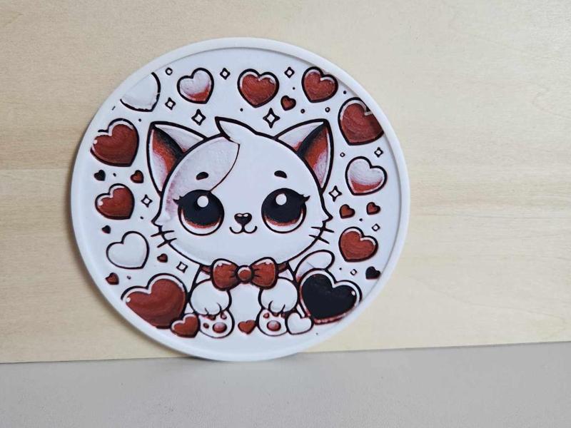 Hueforge - Coaster - Cat in Love