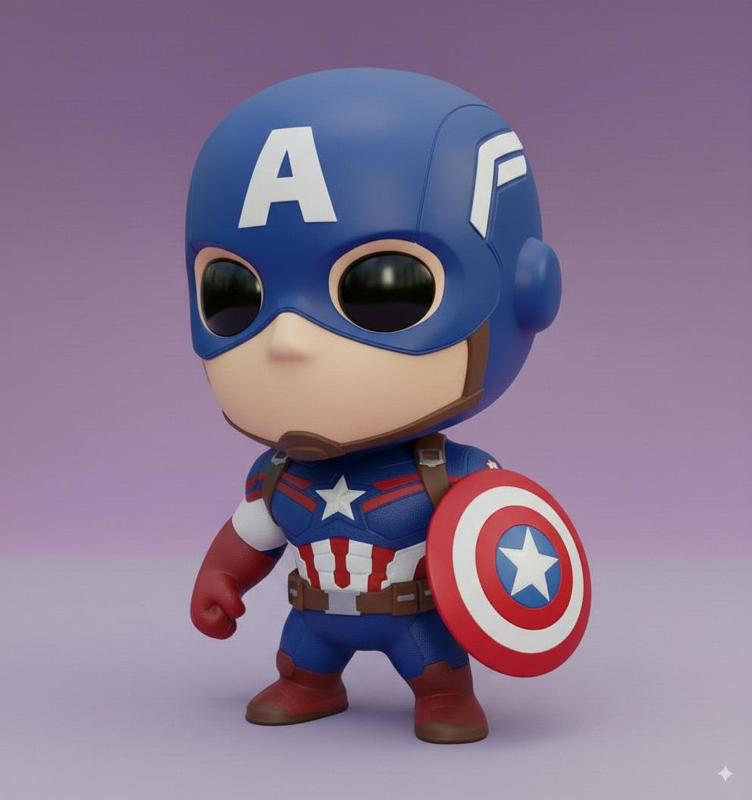 Captain America Kawaii - 3D Collectible Figure