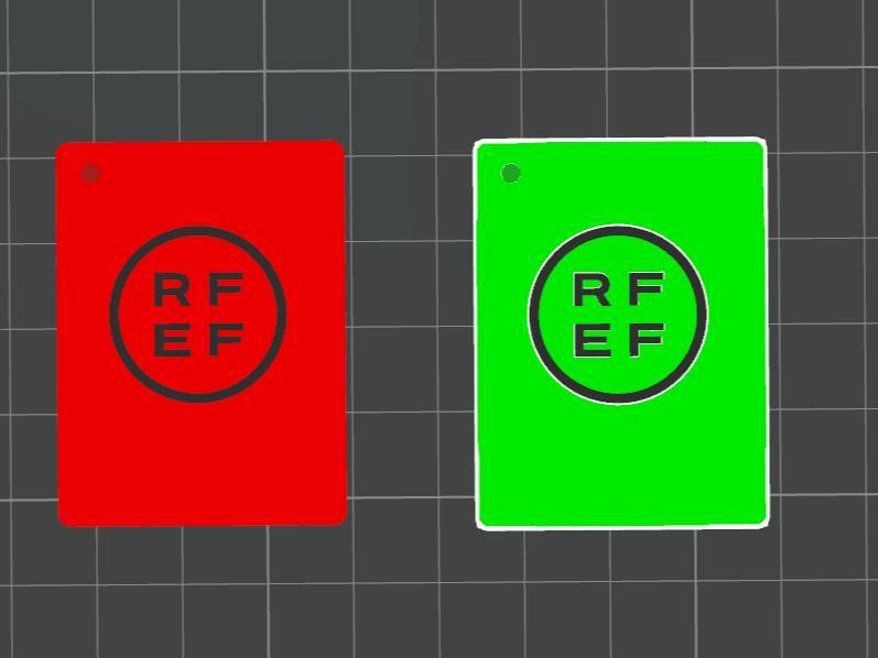 Red and yellow referee card keychains