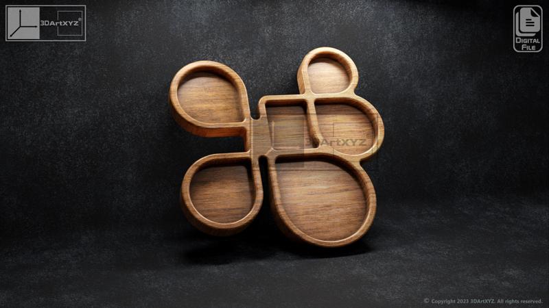 Abstract Tray 2 - CNC Files for Wood