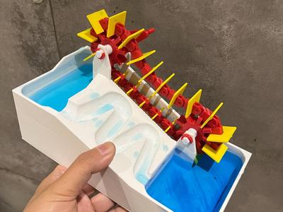 Dragon bone waterwheel engineering model