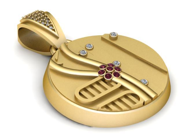 ROUND GEM PENDANT  3d printable model