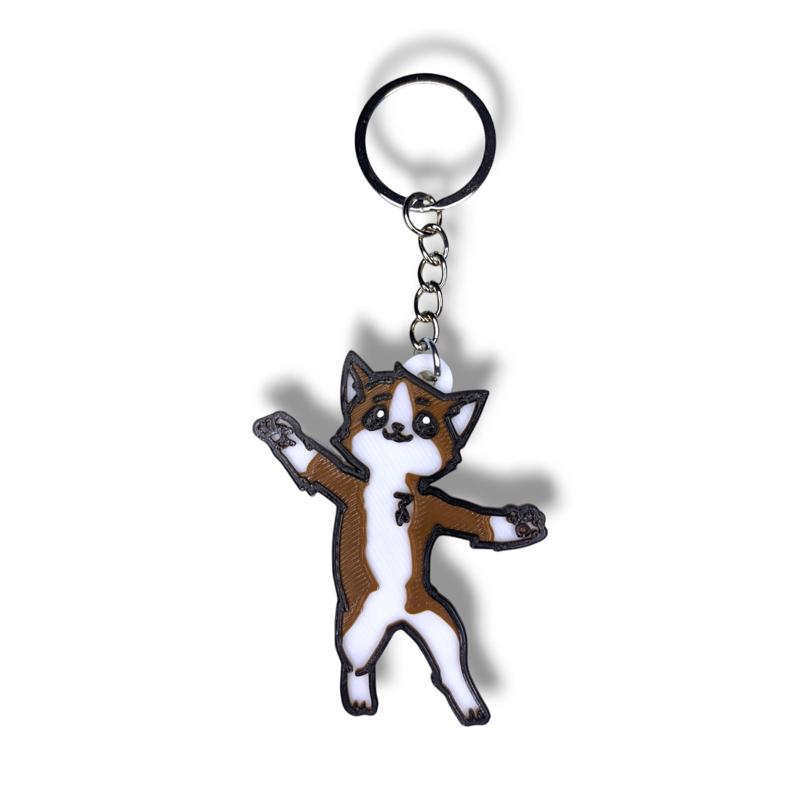 Happy Cat Meme Keychain Cat Happy Cat Friend of Banana Cat