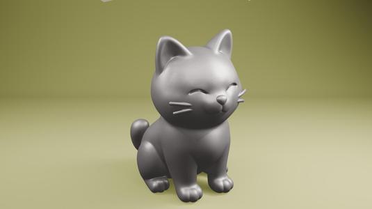 Kawaii Cat STL – Cute 3D Printable Cartoon Kitty Figurine for Cat Lovers