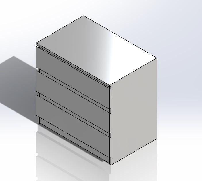 1:6 Scale Ikea Malm Drawers for Barbie Doll (Doll House Furniture)