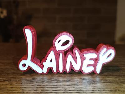 Disney Name Sign Lainey Kid Room Wall Decor Tag 