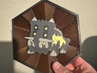 #411 Bastiodon Hex Wall Art