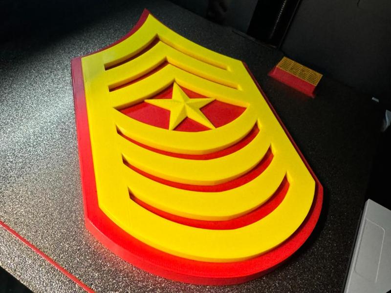 Yellow SgtMaj with Red Backing