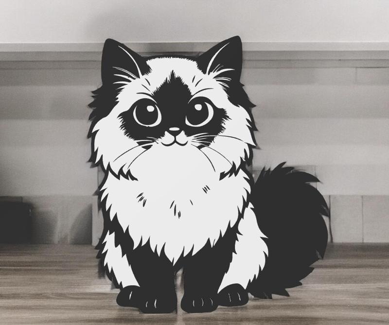 2D cute cats wallart