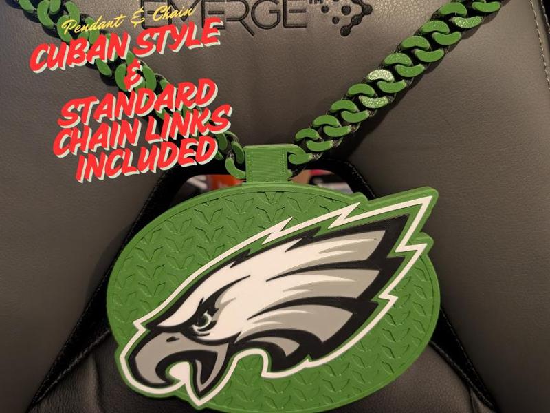 Philadelphia Eagles Oversized Pendant and Chain