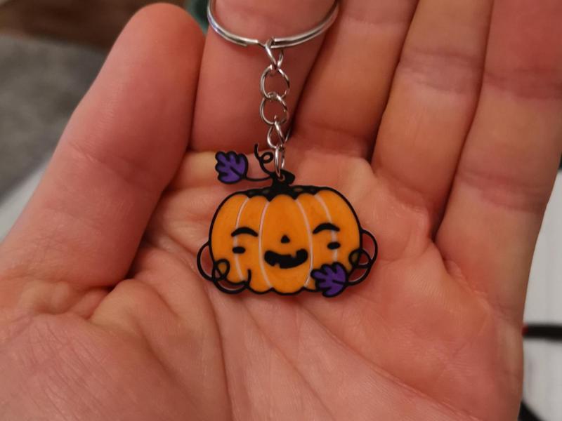 Happy Pumpkin Halloween Charm | Keychain Earring