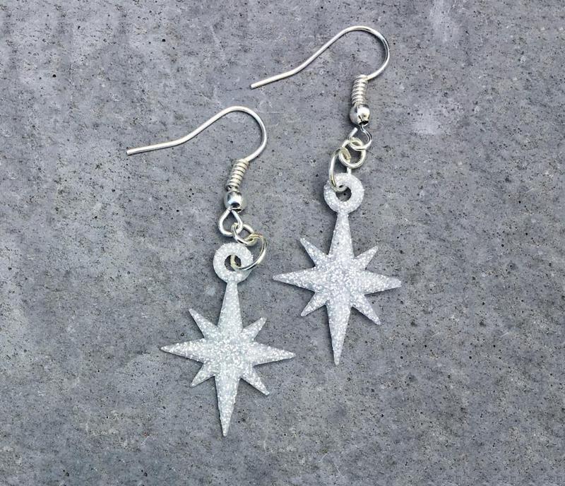 Starflake Star Pendant Earrings