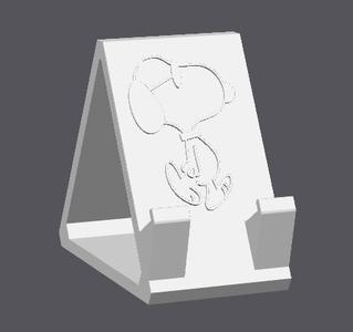Snoopy Support for Cell Phone, 3MF and STL