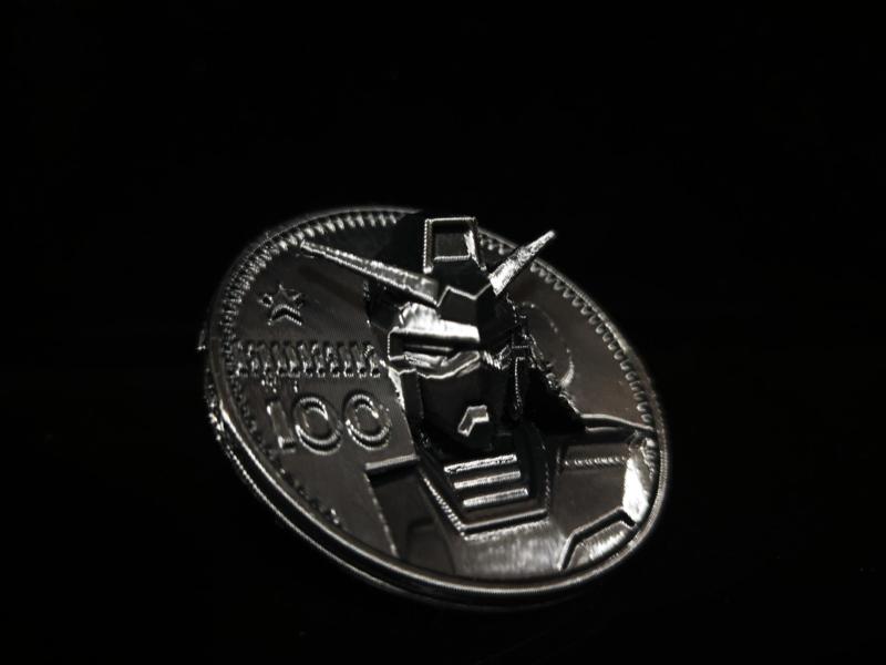 The three-dimensional Gundam bank silver coin立体币