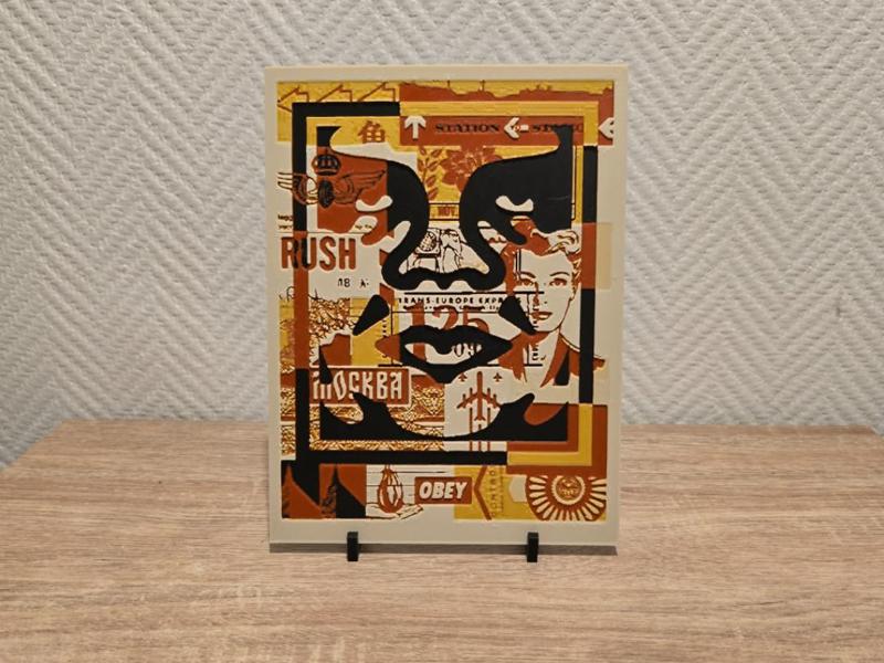 Rush Obey Street art hueforge