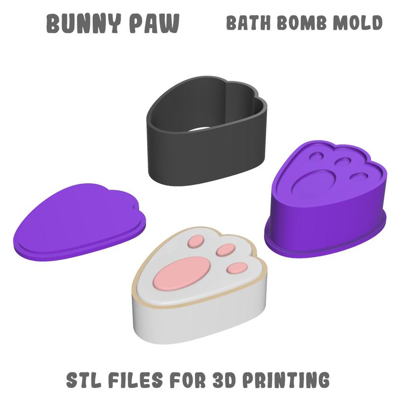 Bunny paw bath bomb mold