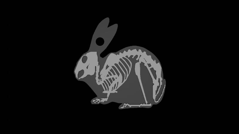 Bunny Skeleton Keychain