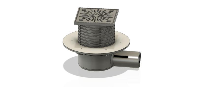 Flood floor shower bath Drain kit odor protection trap 3d-print