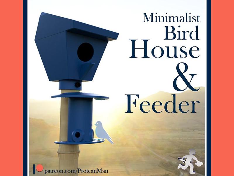 Bird House & Feeder - Pole Mounted